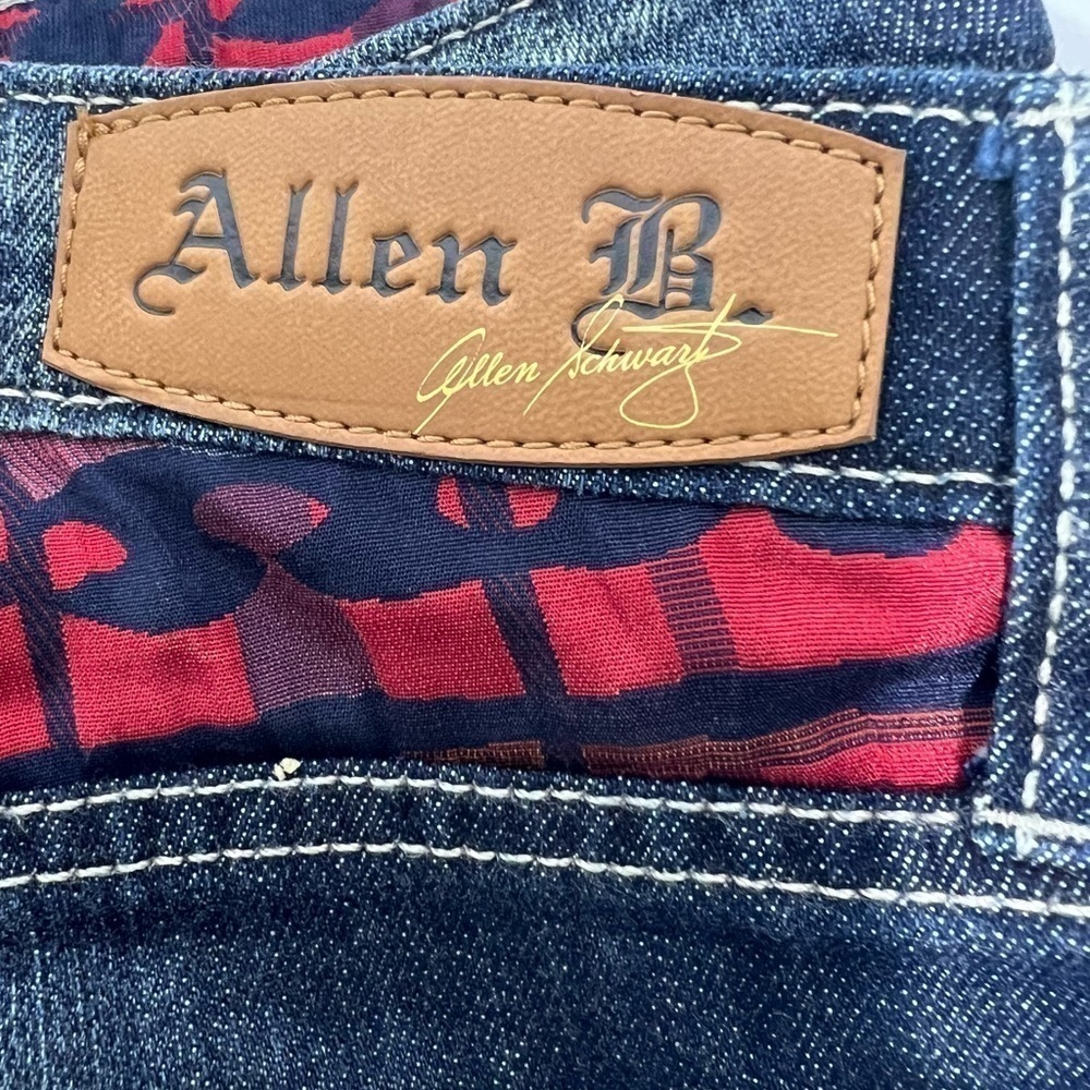 NWT Allen B by Allan Schwartz Mixed Media Vintage Blue Denim Shorts size 12 - Picture 7 of 11